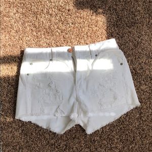 American Eagle white denim shorts
